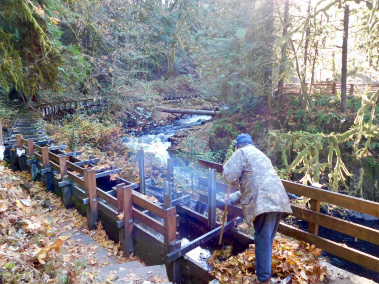 John Clapp, president of Friends of the Cedar Creek Grist Mill, welcomes students on field trips from Wisdom Ridge Academy to the Cedar Creek Grist Mill which has been standing since 1876.