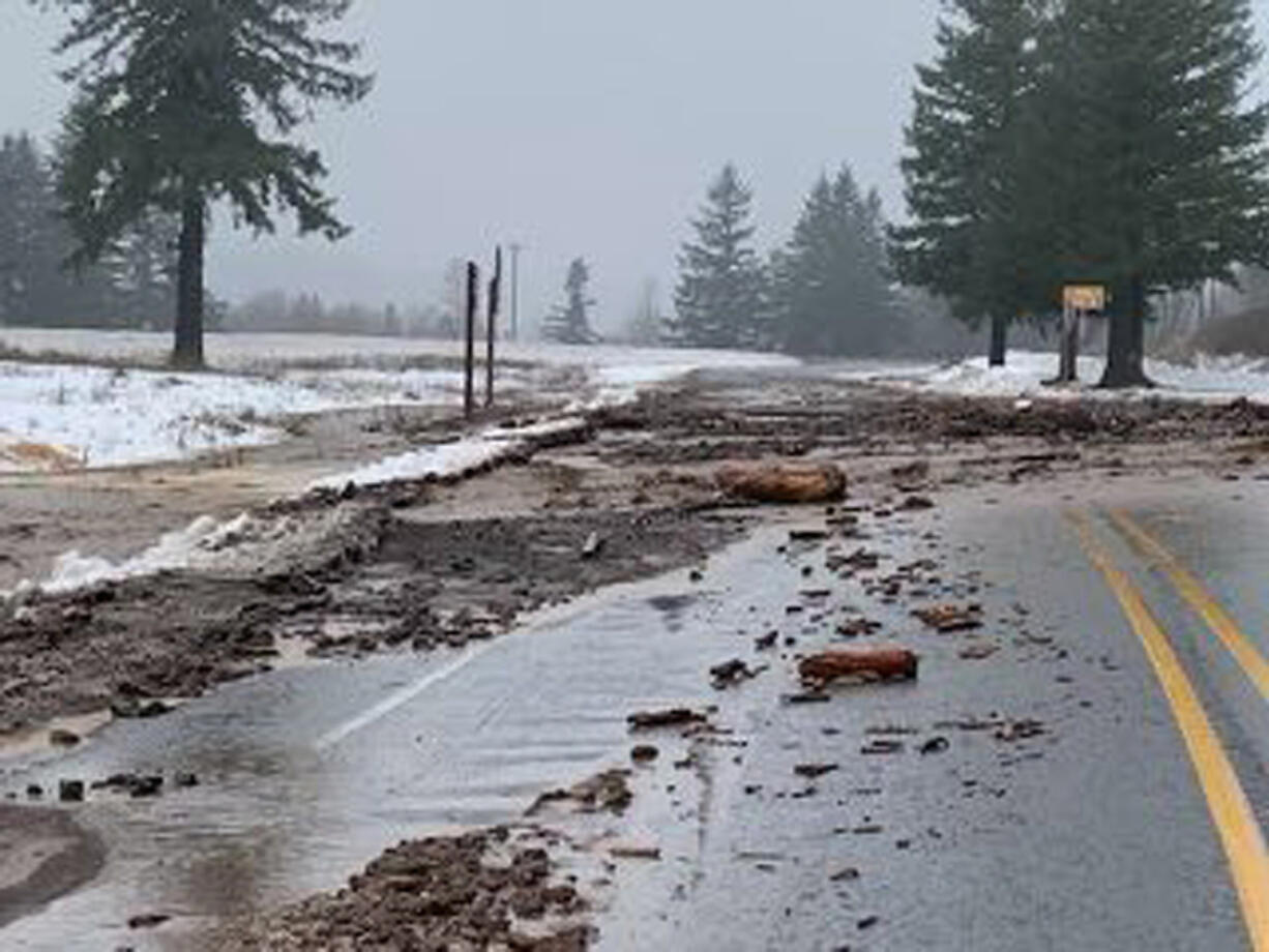 Flood damaged highways and freeways interrupt traffic