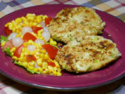 Fresh Tuna Cakes with Corn and Pickled Onion Salad (Linda Gassenheimer/TNS)