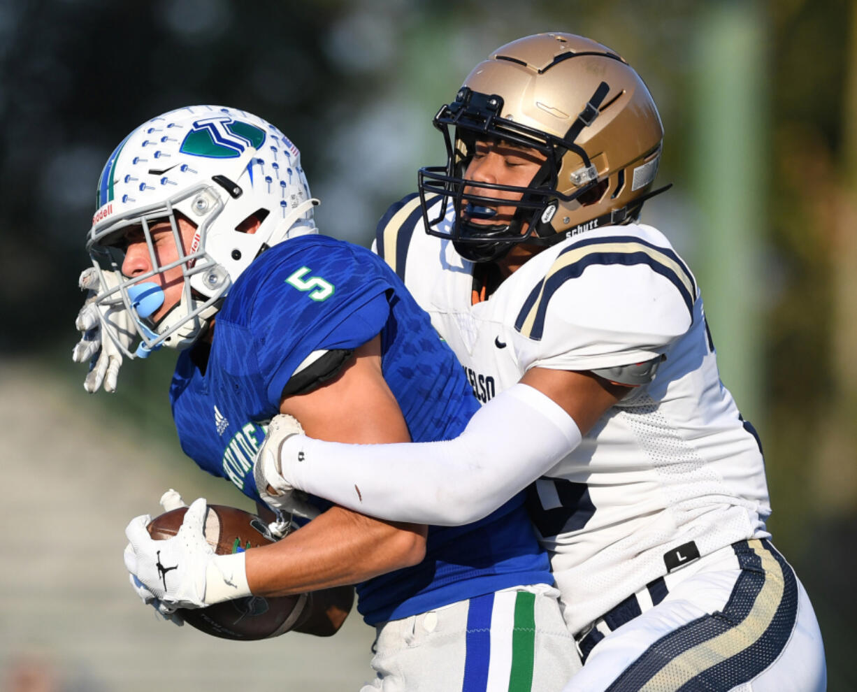 Mountain View senior Jacob Martin (5) never grew up playing football, yet has transformed into a college prospect as a lockdown corner and sure-hands receiver.