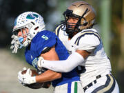 Mountain View senior Jacob Martin (5) never grew up playing football, yet has transformed into a college prospect as a lockdown corner and sure-hands receiver.