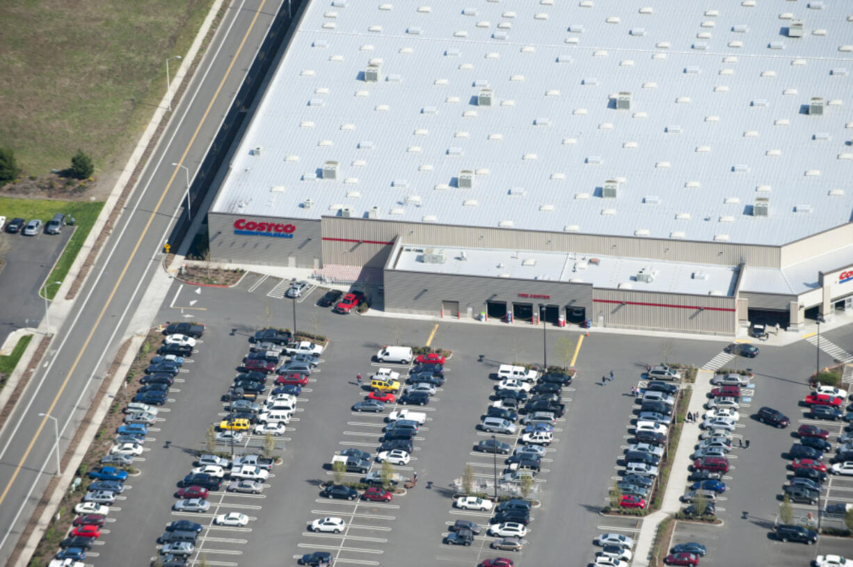 An aerial view of the Costco on Southeast First Street. The proposed Ridgefield location will be the warehouse club's third Clark County store.