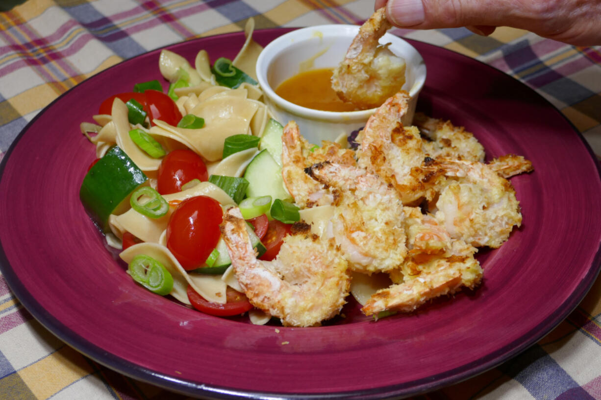 Coconut-crusted Shrimp With Sesame Noodles (Linda Gassenheimer/TNS)