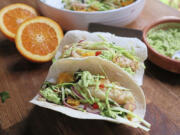 Beer-battered fish for tacos is cooked in an air fryer instead of an oven in the latest edition of the "Betty Crocker Cookbook." (Gretchen McKay/Pittsburgh Post-Gazette)