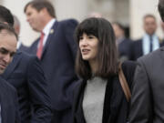 Rep.-elect Marie Gluesenkamp Perez, D-Wash., joins new members of the House of Representatives on the steps of the Capitol for a group photo, in Washington, Tuesday, Nov. 15, 2022. (AP Photo/J.