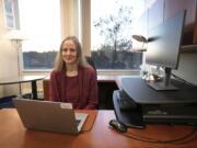 Kara Zivin, a University of Michigan professor of psychiatry, obstetrics and gynecology, and health management, sits in her office in Ann Arbor, Mich., Monday, Nov. 7, 2022. Zivin co-authored a study published in 2021 that found that suicidal thoughts and behavior among commercially insured U.S. individuals before, during and after pregnancy were rising. The rates were low, but they increased among those with anxiety or depression from 1 per 10,000 in 2006 to almost 3 per 10,000 in 2017.