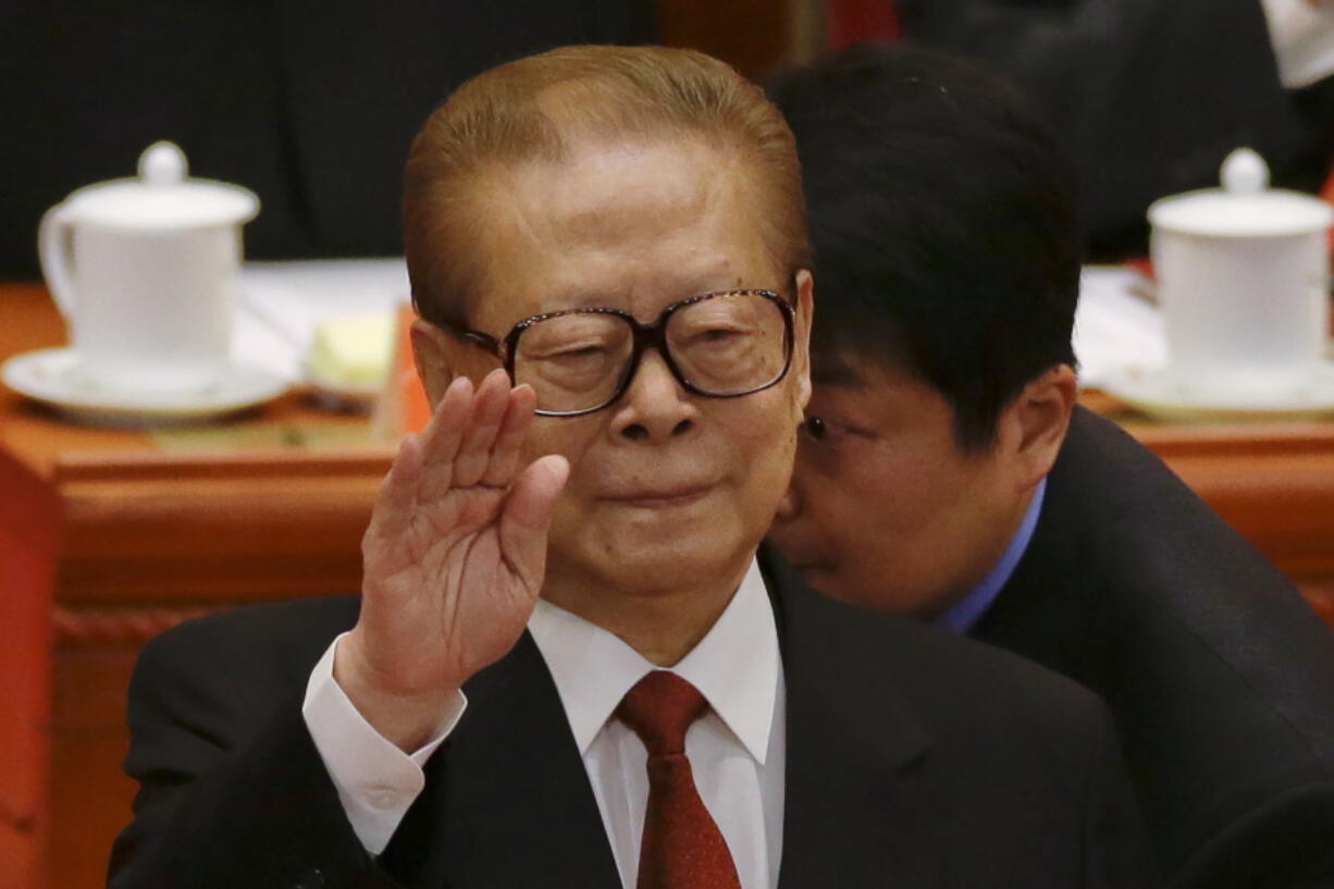 Former Chinese President Jiang Zemin attends the 18th Communist Party Congress at the Great Hall of the People in Beijing, China, on Nov. 8, 2012.