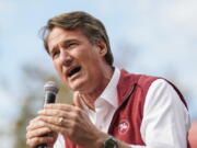 Virginia Gov. Glenn Youngkin speaks to supporters as he attends a campaign rally on Monday, Oct. 31, 2022, in Westchester, N.Y.