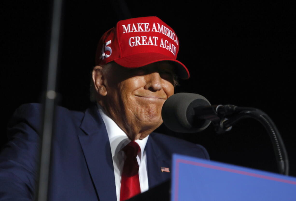 Former President Donald Trump speaks at an election rally in Latrobe, Pa., Saturday, Nov. 5, 2022.