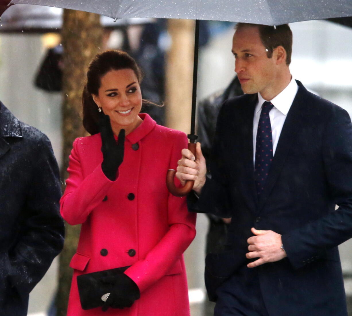 FILE - Britain's Prince William, and Kate, Duchess of Cambridge, visit the National Sept. 11 Memorial and Museum, on Dec. 9, 2014 in New York. The Prince and Princess of Wales's first overseas trip since the death of Queen Elizabeth II, which begins Wednesday, will show the world as much about what they are not as who they are.