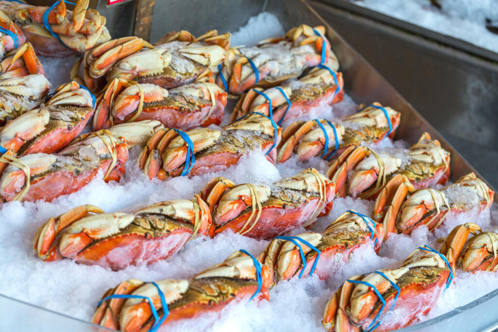 Dungeness Crab for sale at a Seattle market.