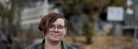 Ari, a 23-year-old living in Clark County, stands outside the Share House men’s shelter in downtown Vancouver. Though Ari said he will always be grateful for his Share House bed, he also experienced abuse as a transgender youth in an all-men’s shelter. “Clark County definitely, completely needs an LGBT shelter and they need it soon,” he said.