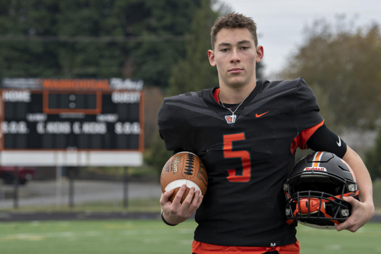 Washougal High quarterback Holden Bea, our All-Region football player of the year, is pictured in Washougal on Monday afternoon, Nov. 21, 2022.