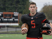 Washougal High quarterback Holden Bea, our All-Region football player of the year, is pictured in Washougal on Monday afternoon, Nov. 21, 2022.