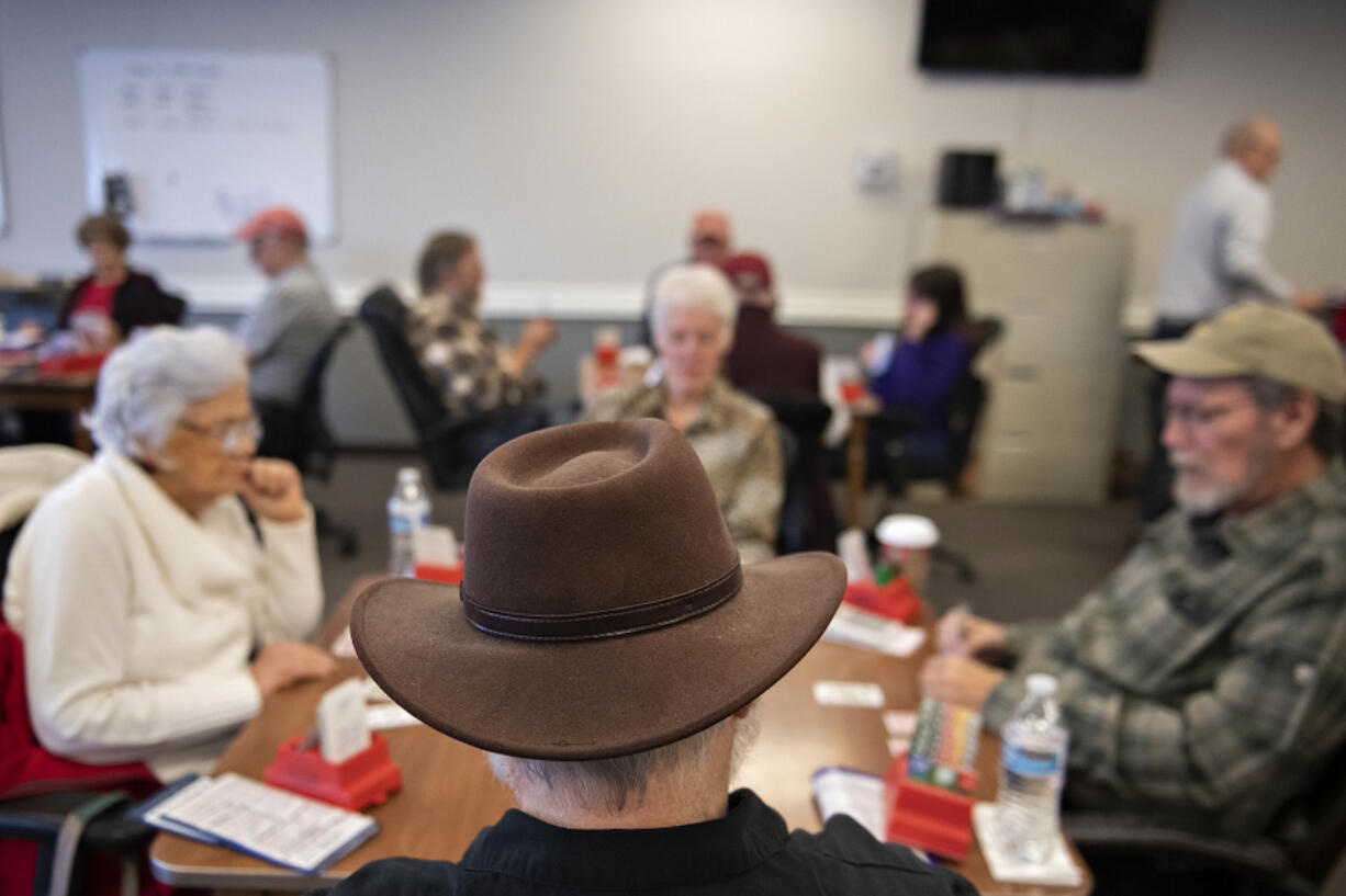 A room full of card players test their skill and luck at the Vancouver Bridge Club on a recent Wednesday morning.