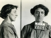 Maud Johnson, the queen of fake accidents, appears in her 1910 Walla Walla prison mug shot. She slid into criminality while a youthful vaudeville performer in Oregon. The police in the state's larger cities all knew of her. She moved from petty crimes to bilking railroads of thousands of dollars for fake injuries.