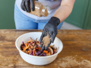 Bokashi can be added to kitchen scraps to speed up the composting process.