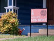 A sign advertises a house for rent in Dallas, Saturday, July 9, 2022. Nationwide, in 2021, victims of real estate scams lost roughly $350 million ??? a 64 % jump from the previous year, according to the Federal Bureau of Investigation???s Internet Crime Complaint Center.