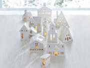 Crate & Barrel's collection of white ceramic buildings (Crate & Barrel)