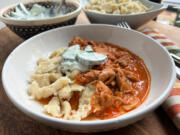 Chicken Paprikash With Homemade Dumplings.