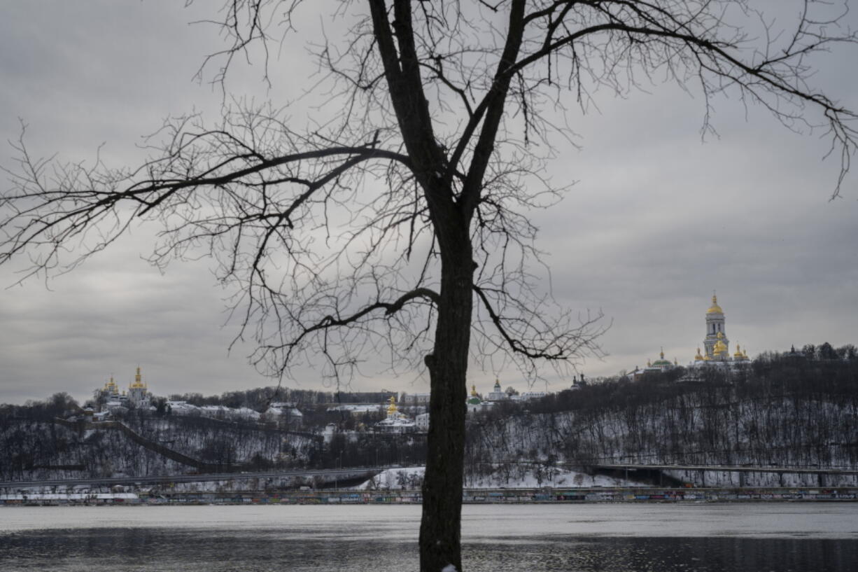 General view of snow-covered Kyiv, Ukraine, Friday, Dec. 2, 2022.