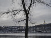 General view of snow-covered Kyiv, Ukraine, Friday, Dec. 2, 2022.