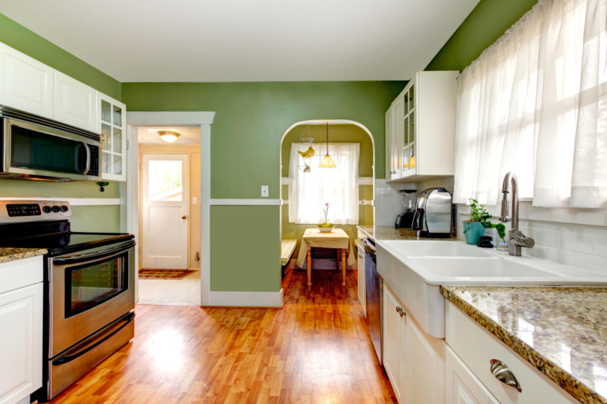 For a comforting and natural look, warm green tones are a great way to go.