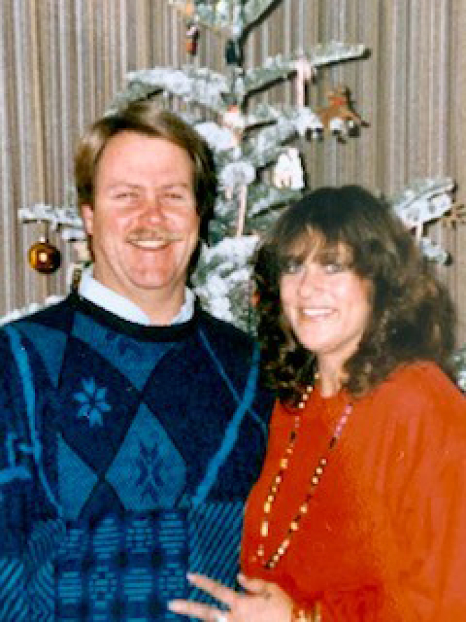 Michael Johnson photographed with his partner, Joyce, in the 1990s.