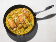 A recipe for Salmon in Coconut-Curry Sauce.