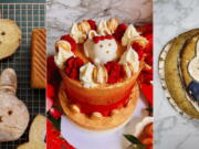 This combination of image shows bakes goods, from left, Year of the Rabbit milk bread, a two-tier Lunar New Year cake with a Year of the Rabbit theme, and  a sourdough boule with an illustration of Miffy, a rabbit from a popular Dutch picture book series. With Lunar New Year, the possibilities of dessert or as varied as the Asian diasporas around the world that celebrate the occasion. In this age of social media, food savvy and cultural pride, younger generations of Asians are getting more inspired to bring desserts to the family dinner table that are whimsical and creative.