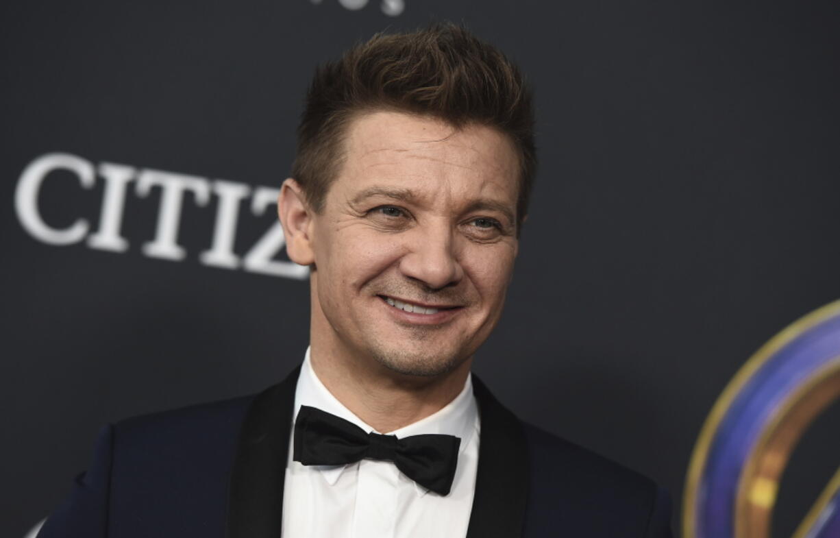 FILE - Jeremy Renner arrives at the premiere of "Avengers: Endgame" at the Los Angeles Convention Center on Monday, April 22, 2019. Renner says he is out of the hospital after he was seriously injured in a snow plow accident. In response to a Twitter post Monday about his TV series "Mayor of Kingstown," Renner tweeted that other than the brain fog that remains, he is very excited to watch the next episode with his family at home.