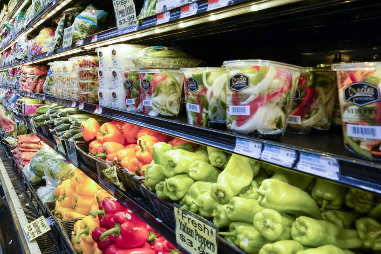 FILE - Vegetables are displayed in a produce section at a supermarket in New York, Monday, May 17, 2021. On Thursday, Jan. 19, 2023, the U.S. Agriculture Department issued new requirements for foods labeled as "organic," a move aimed at cracking down on fraud and boosting oversight of products increasingly sought by consumers seeking healthy and environmentally sustainable options.