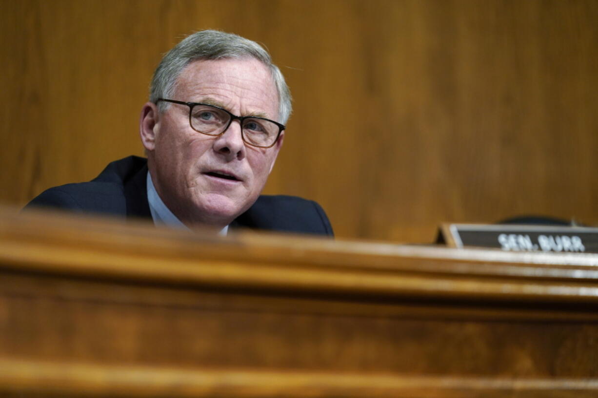 FILE - Senate Health Education, Labor, and Pensions Committee ranking member Sen. Richard Burr, R-N.C., speaks during a hearing on Capitol Hill in Washington on June 17, 2021. Burr, outgoing North Carolina senator, told colleagues that the Senate needs "more statesmen and fewer politicians" and that he remains optimistic about America's future. Burr made the remarks while delivering his farewell address on Wednesday, Dec. 14, 2022, on the Senate floor.