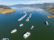 Lake Oroville, seen at the beginning of February, is one of the state???s largest reservoirs and currently at 71% capacity following the January storms. Despite the improved water conditions, all of the state remains under some form of drought.