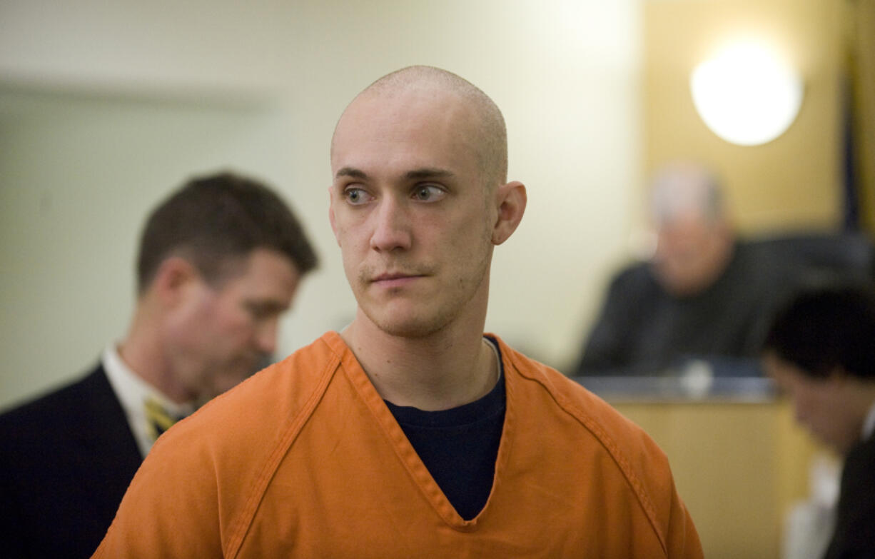 Caleb Soucy appears at his arraignment April 30, 2010, at the Clark County Courthouse.