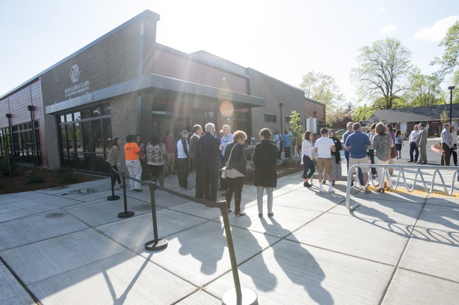 Visitors gather in 2016 to celebrate the Boys & Girls Clubs of Southwest Washington's latest clubhouse in Vancouver. Federal funds from the city of Vancouver have helped the nonprofit agency run its youth violence prevention and intervention programs.