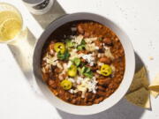 This Beef and Bean Chili has a surprise ingredient -- cocoa powder.