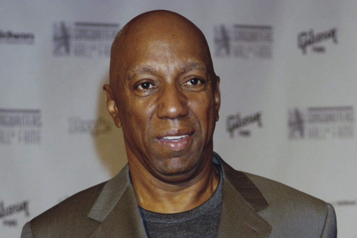 FILE - Motown's Barrett Strong arrives at the induction ceremony for 35th annual National Academy of Popular Music/Songwriters Hall of Fame in New York on June 10, 2004. Strong, one of Motown's founding artists and most gifted songwriters who sang lead on the company's breakthrough single "Money (That's What I Want)" and later collaborated with Norman Whitfield on such classics as "I Heard It Through the Grapevine," "War" and "Papa Was a Rollin' Stone," has died. He was 81. His death was announced Sunday, Jan. 29, 2023, by the Motown Museum.