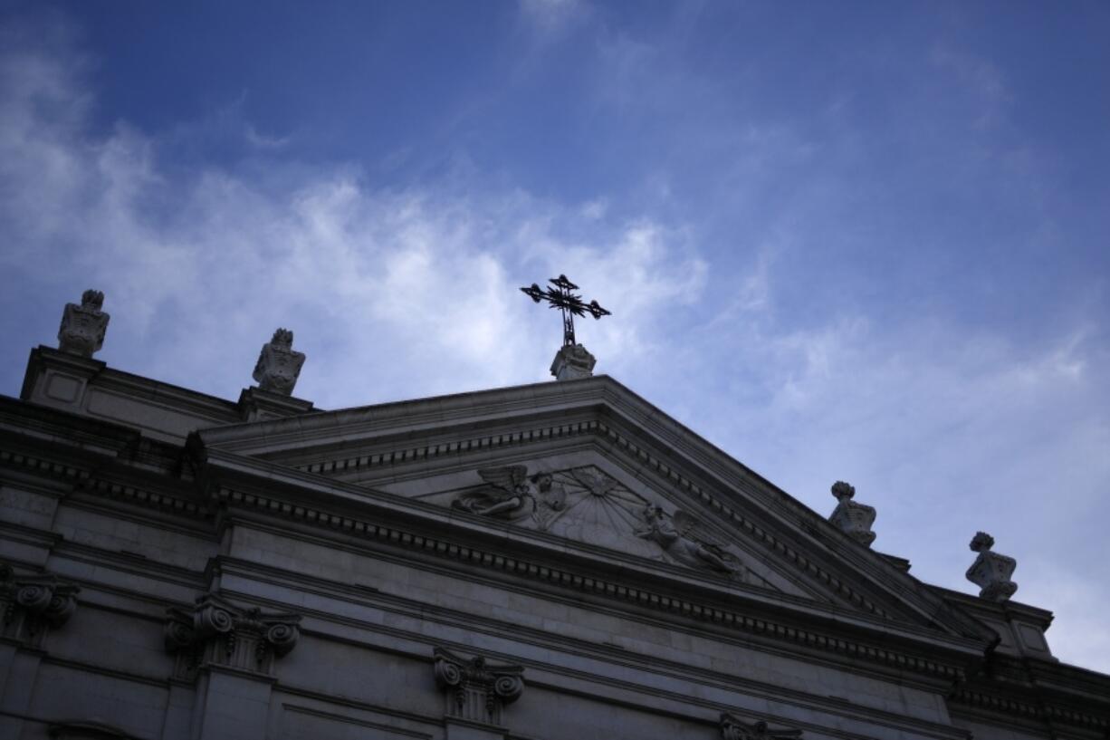 FILE - A Roman Catholic church in Lisbon, Friday, Feb. 10, 2023. A committee that has been examining historic child sex abuse in Portuguese Catholic Church says on Monday, Feb. 13 that 512 alleged victims have come forward. Senior Portuguese church officials had previously claimed that only a handful of cases had occurred.