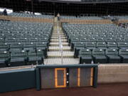 The new pitch clock is seen at Salt River Field Tuesday, Feb. 14, 2023, in Scottsdale, Ariz. Opening day will feature three of the biggest changes in baseball since 1969: Two infielders will be required to be on either side of second base, base size will increase to 18-inch squares from 15 and a pitch clock will be used.