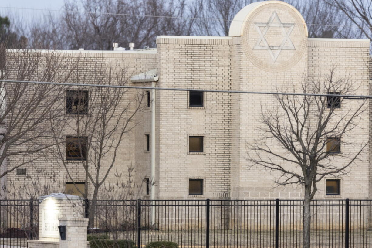 FILE - The Congregation Beth Israel synagogue is shown, Jan. 16, 2022, in Colleyville, Texas. The FBI killed pistol-wielding 44-year-old British national Malik Faisal Akram, after a 10-hour hostage standoff at the synagogue. More than four in ten U.S. Jews feel their status in America is less secure than it was a year ago, according to a new survey by the American Jewish Committee. The survey, conducted in the fall of 2022, was released Monday by the AJC, a prominent Jewish advocacy organization.