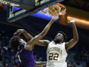 Washington forward Keion Brooks (1) shoots against California forward ND Okafor (22) during the first half of an NCAA college basketball game in Berkeley, Calif., Thursday, Feb. 23, 2023.