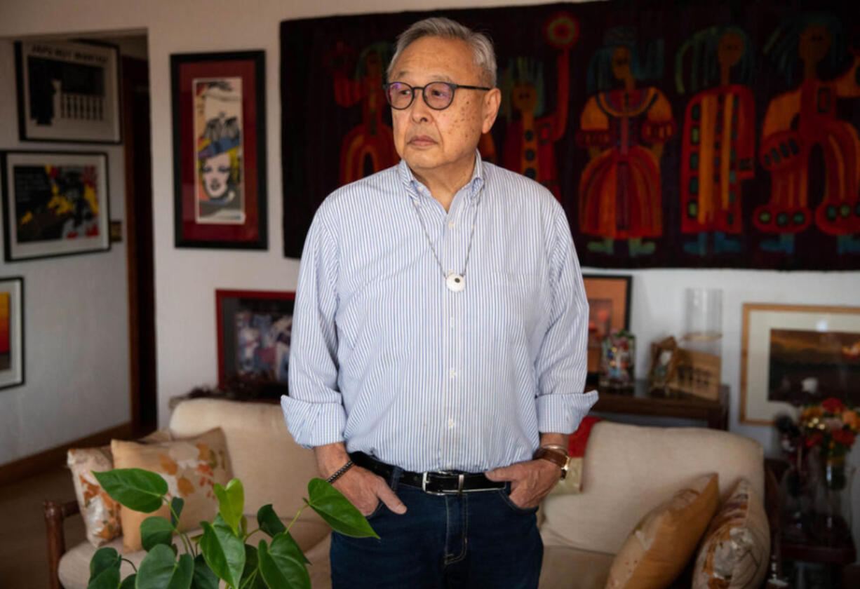 Larry Matsuda at his home in Beacon Hill on Tuesday, March 7, 2023. Matsuda was incarcerated at Minidoka, a WWII American concentration camp where people of Japanese ancestry were imprisoned.