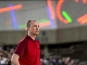 Camas coach Ryan Josephson, shown here during the 4A state quarterfinals at the Tacoma Dome in 2023, resigned Friday after coaching the Papermakers the past seven seasons.