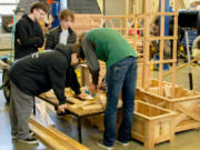 Woodland students taking Construction Trades at the high school built a student store for Yale Elementary School as well as a shed that will be sold to raise funds for the SkillsUSA club.