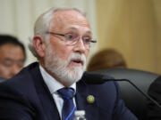 Rep. Dan Newhouse, R-Wash., questions witnesses during a hearing of a special House committee dedicated to countering China, on Capitol Hill, Tuesday, Feb. 28, 2023, in Washington.