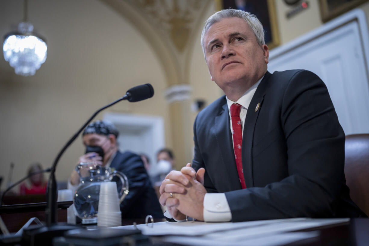 House Oversight and Accountability Committee Chairman James Comer, R-Ky., pauses for questions in the House Rules Committee as he advances a GOP effort to disapprove of action by the District of Columbia Council on a local voting rights act and a criminal code revision, at the Capitol in Washington, Monday, Feb. 6, 2023. (AP Photo/J.