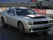 The 2023 Challenger SRT Demon 170 is on display during an event to unveil the car Monday, March 20, 2023, in Las Vegas.