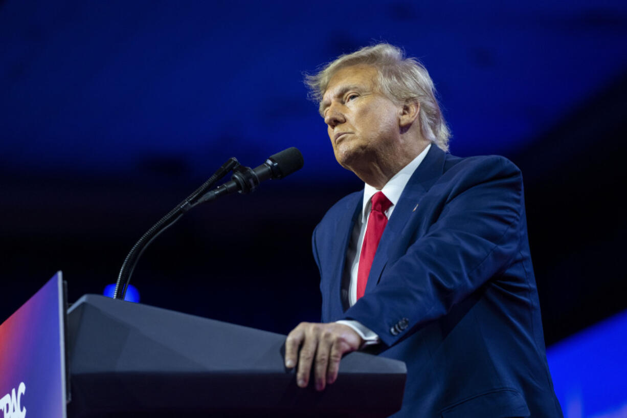 FILE - Former President Donald Trump speaks at the Conservative Political Action Conference, CPAC 2023, March 4, 2023, at National Harbor in Oxon Hill, Md. No Republican has done more to restrict abortion rights than Trump. But in the early days of the 2024 presidential contest, no Republican has worked harder to avoid the issue than the former president either. More than his GOP rivals, Trump is sidestepping the polarizing topic just nine months after he celebrated the Supreme Court's stunning decision to strip women's constitutional right to abortion.