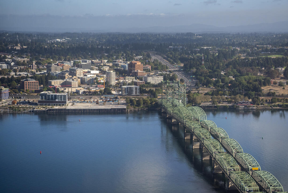 The Interstate 5 Bridge crosses the Columbia River on Tuesday, Oct. 11, 2022.